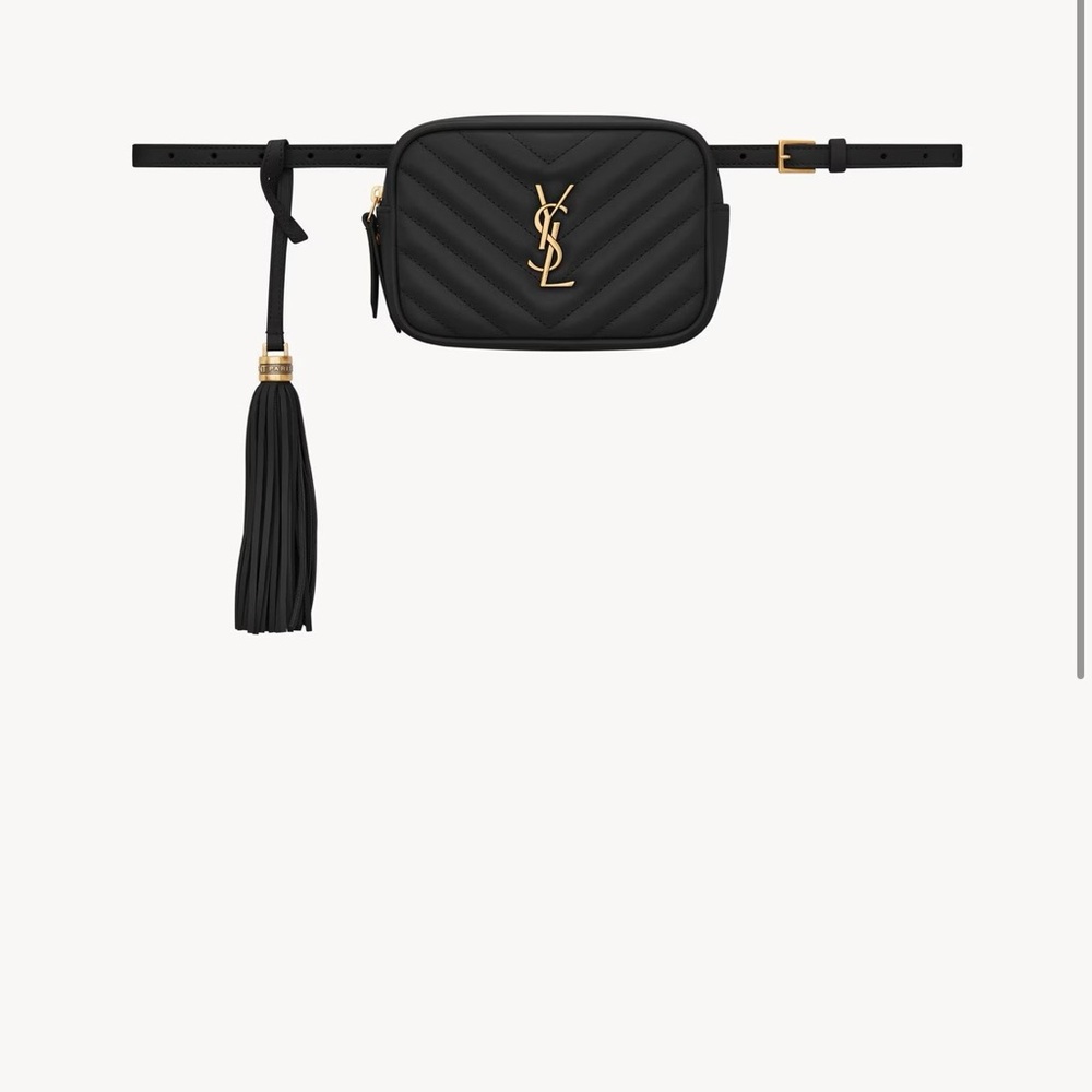 Saint Laurent Black Quilted Bag with Gold Logo